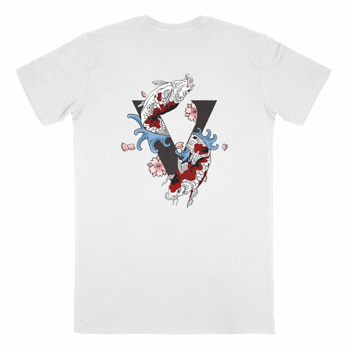 T-shirt homme blanc made in France design koi japonais