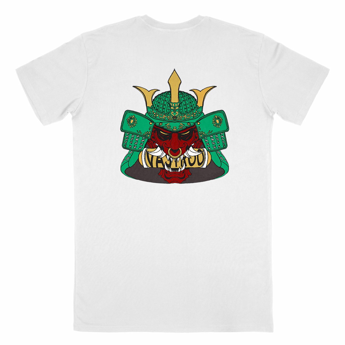 T-shirt blanc, homme, made in France, design oni samouraï japonais