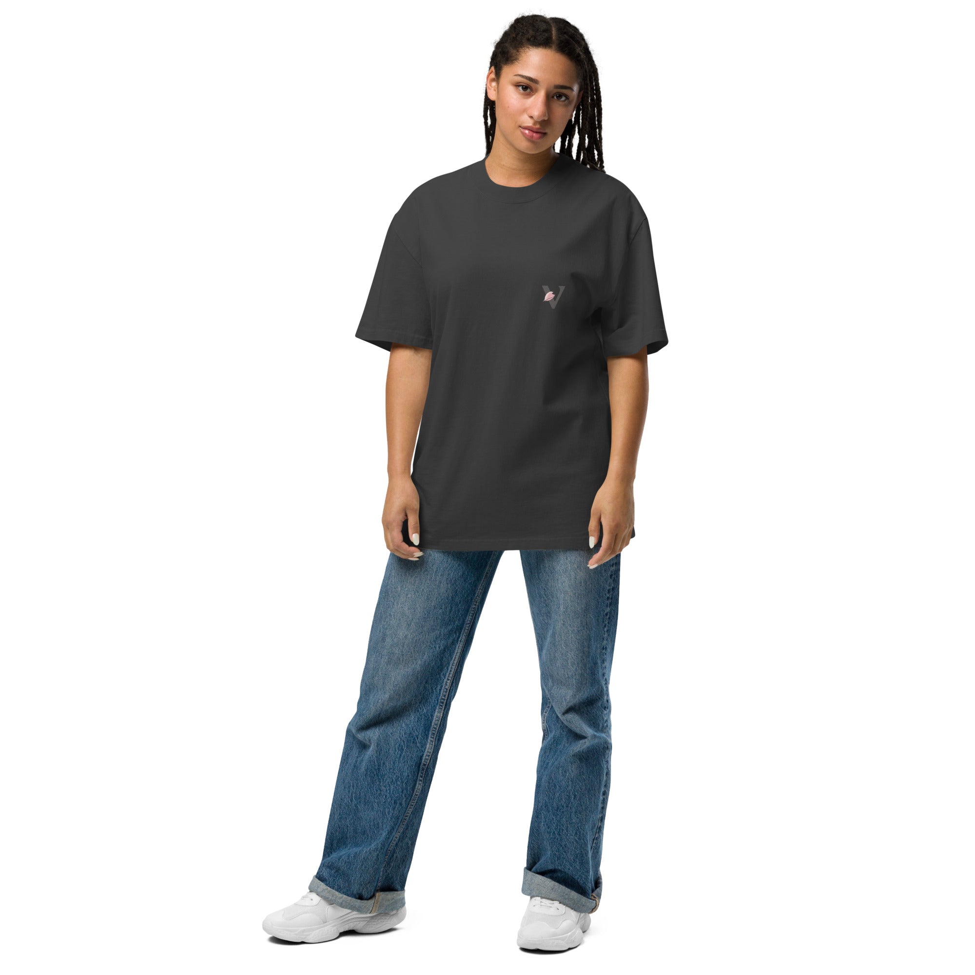 T-shirt over size noir avec design Koi, Japon