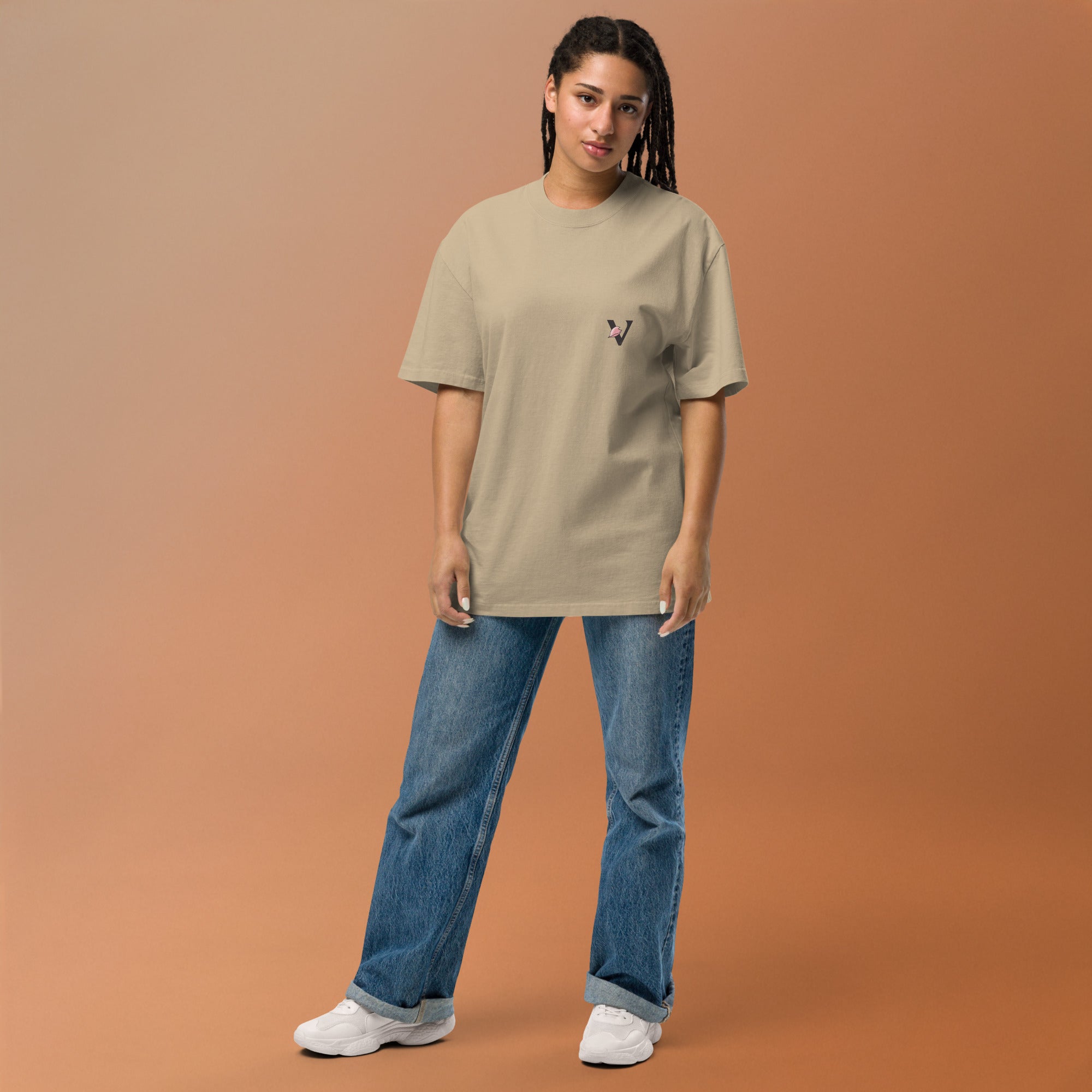 T-shirt over size sable avec design Koi, Japon