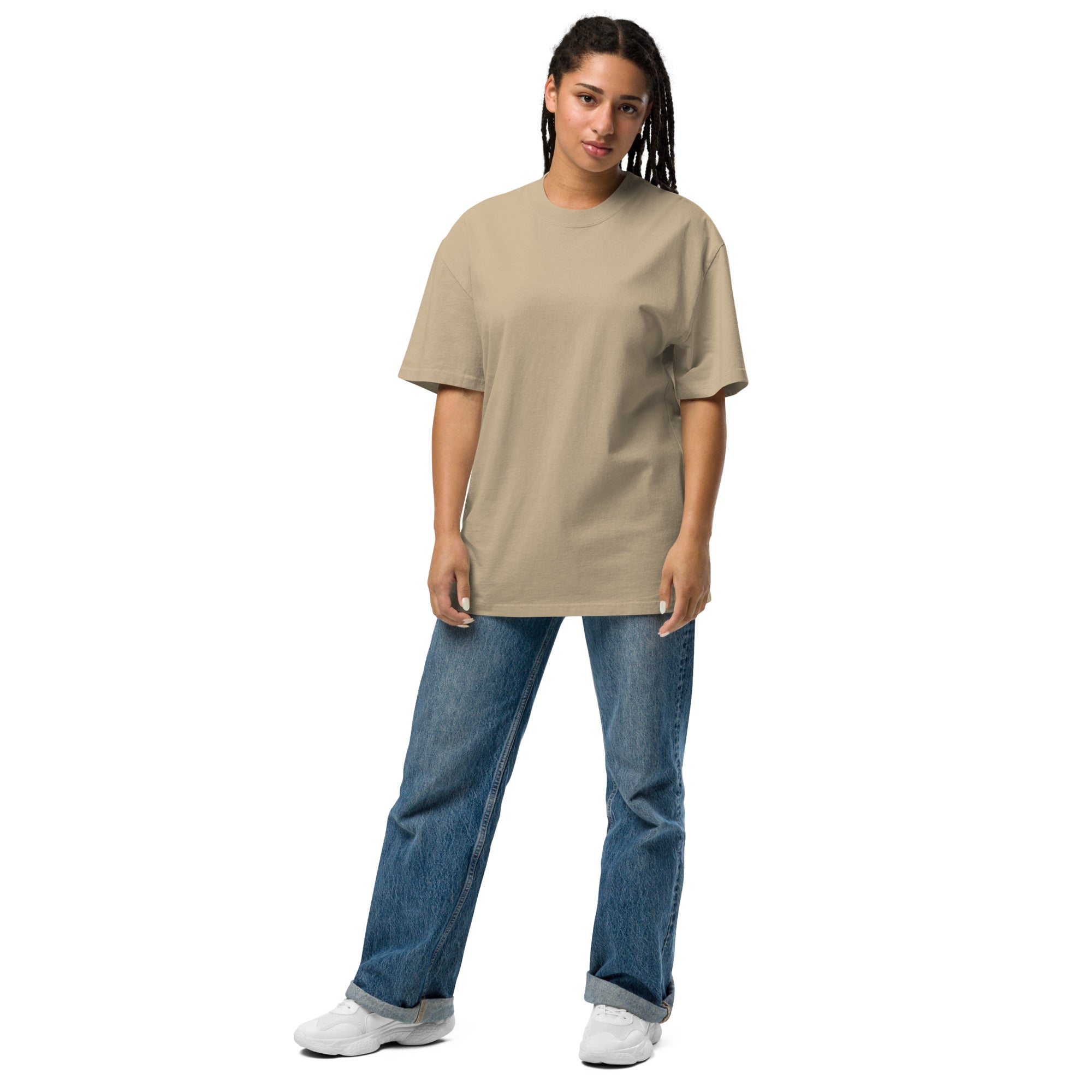T-shirt over size sable avec design oni samouraï, Japon