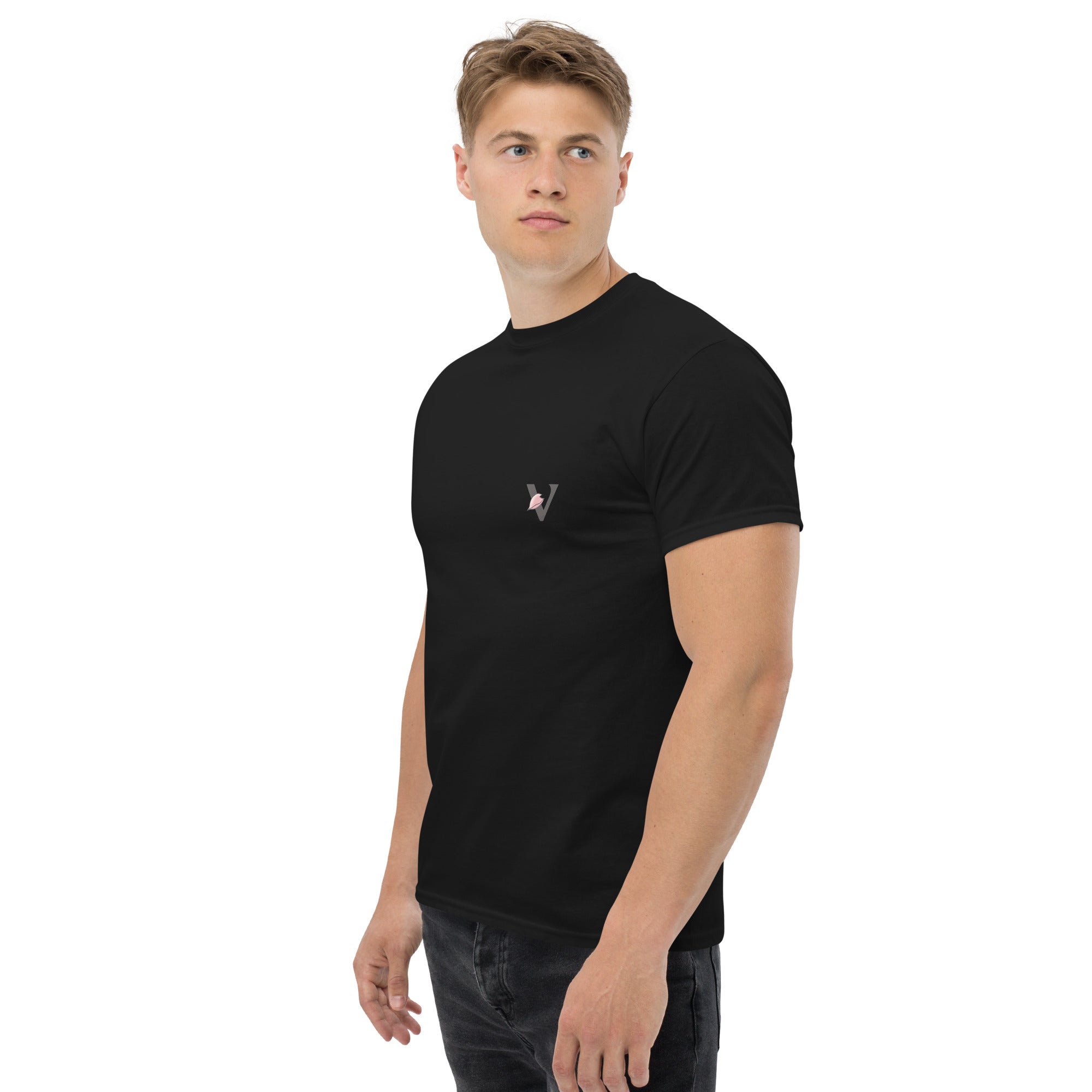 T-shirt noir, coupe standard unisexe, design koï Japon
