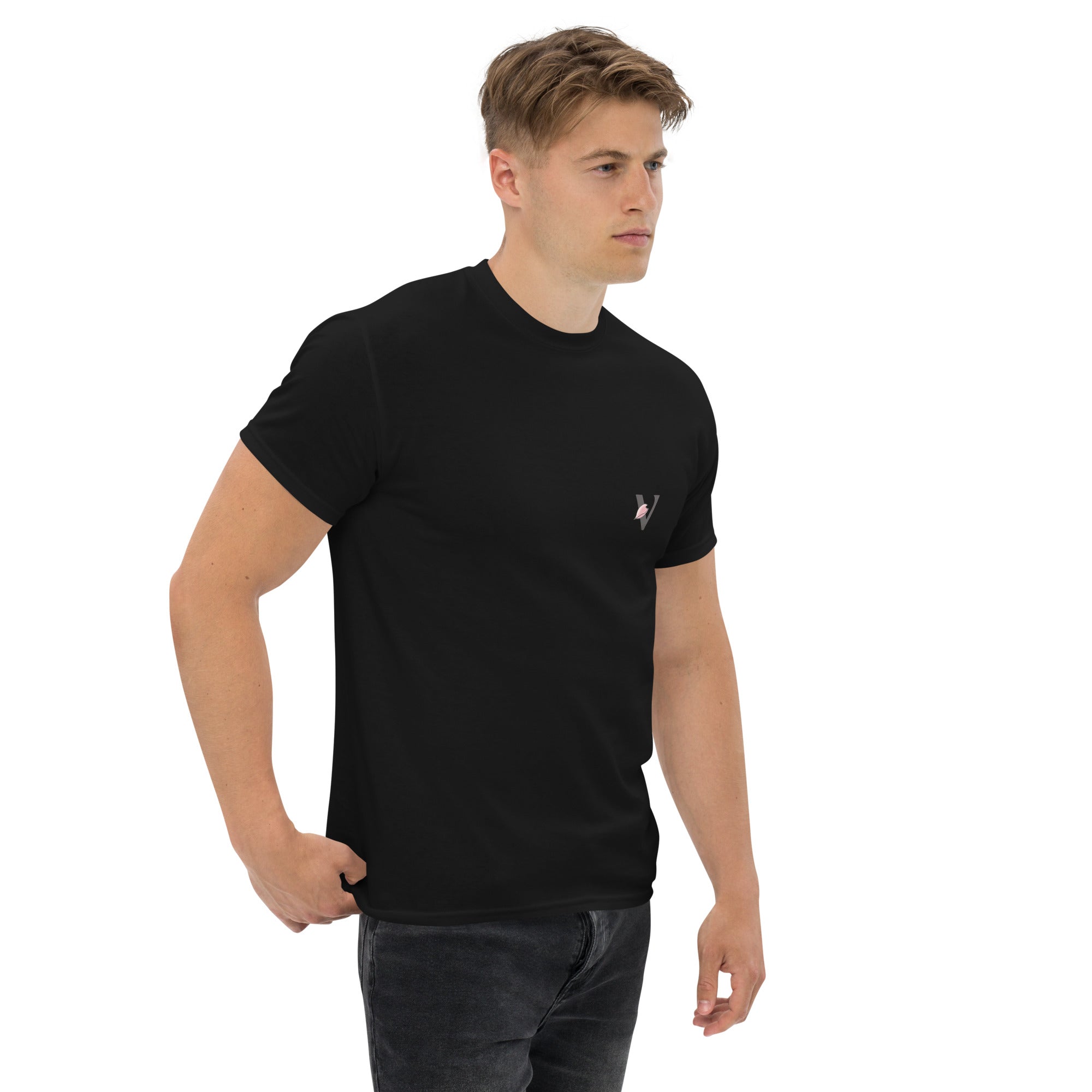 T-shirt noir, coupe standard unisexe, design koï Japon