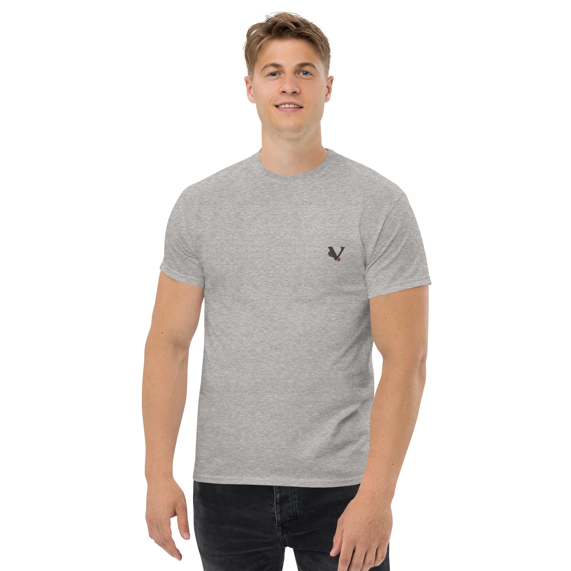 T-shirt gris délavé, coupe standard unisexe, design dragon Japon