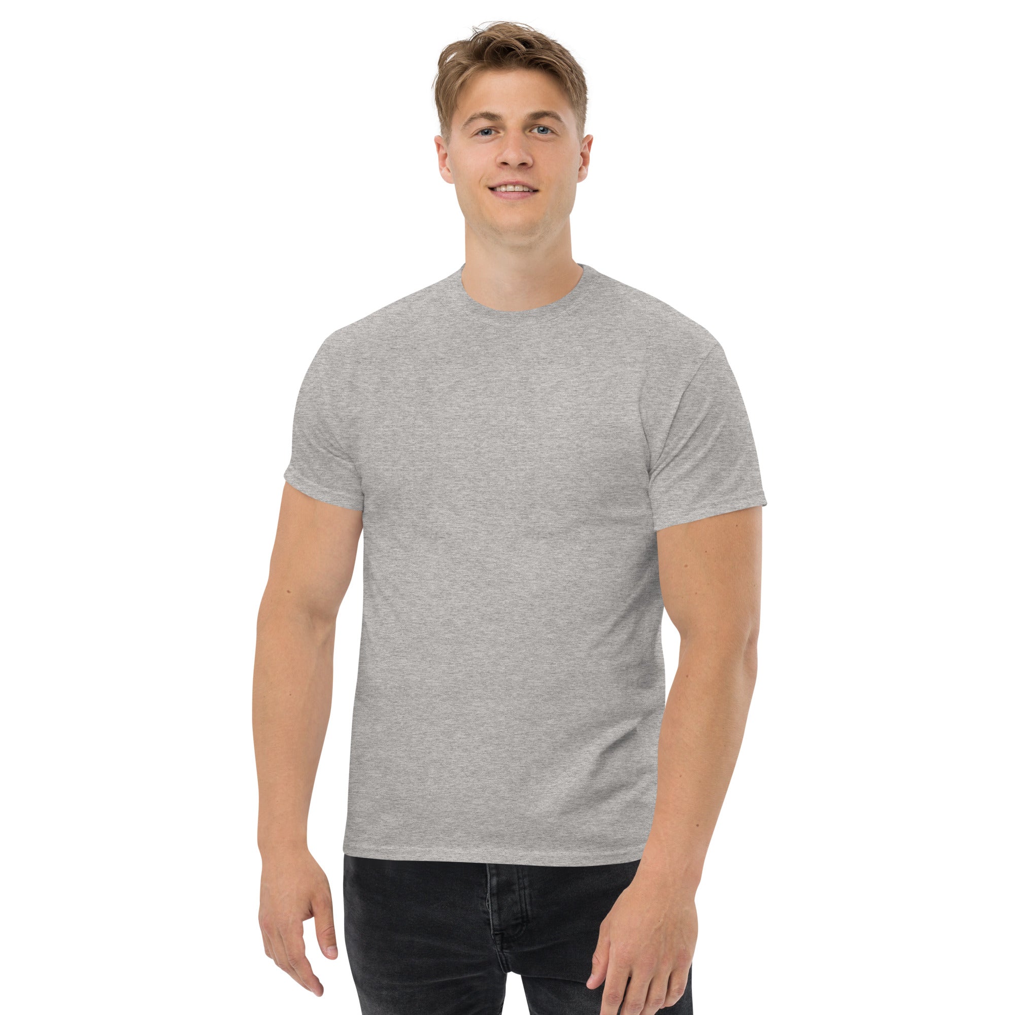 T-shirt gris clair, coupe standard unisexe, design oni samouraï Japon