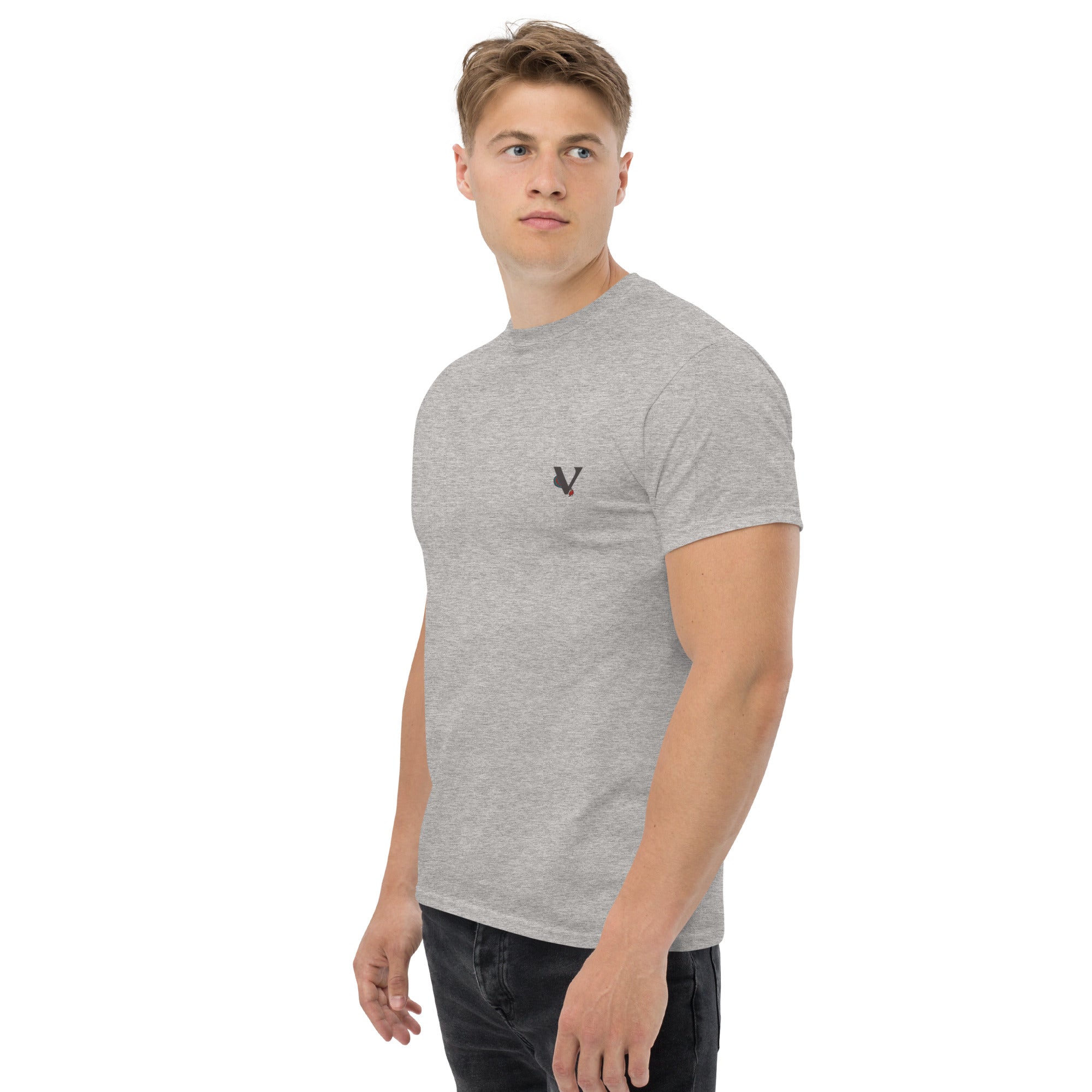 T-shirt gris délavé, coupe standard unisexe, design dragon Japon