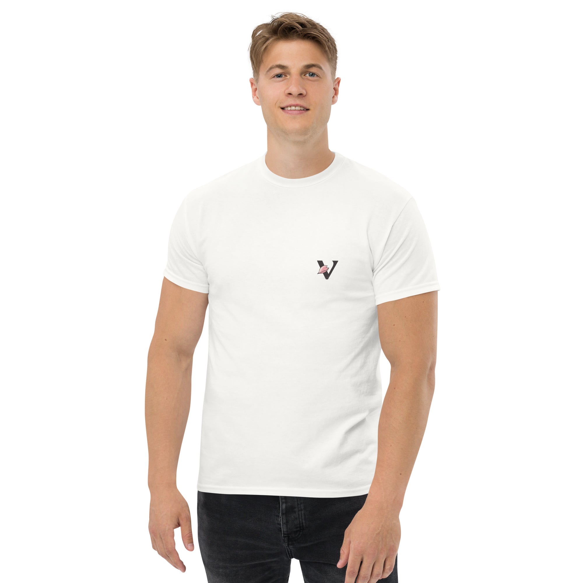 T-shirt blanc, coupe standard unisexe, design koï Japon