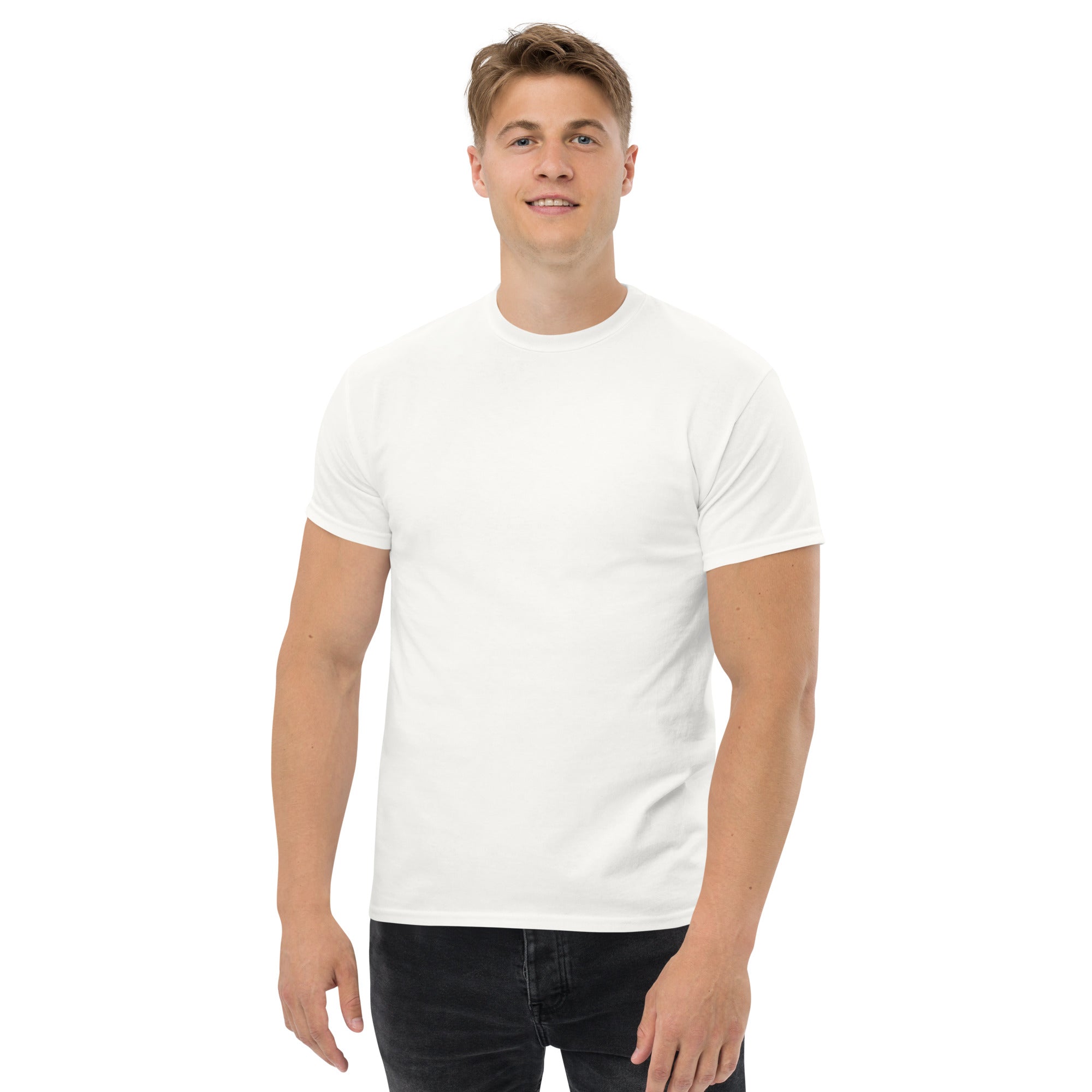 T-shirt blanc, coupe standard unisexe, design oni samouraï Japon