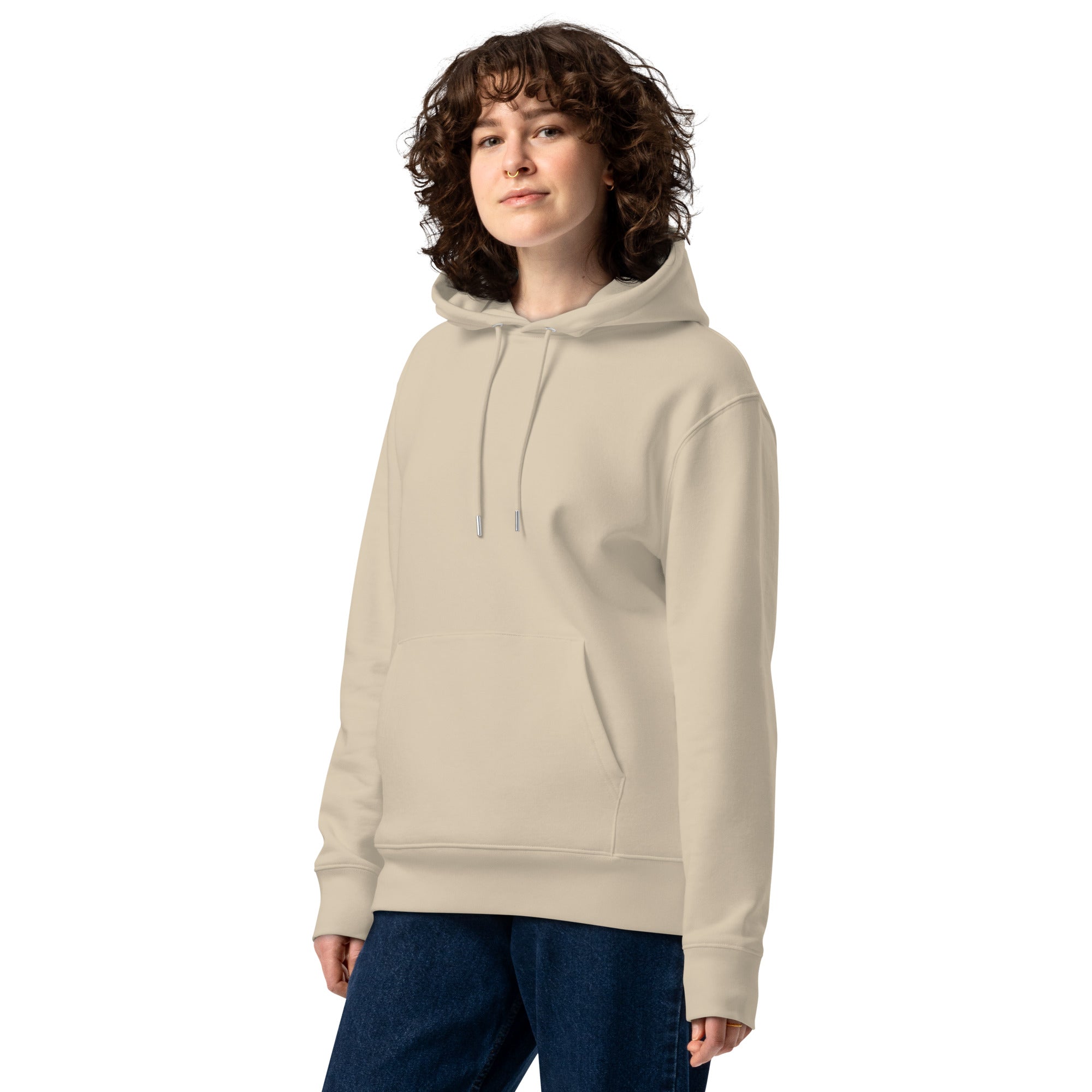 Sweat à capuche sable écologique épais avec poche, kangourou, finition, premium design oni samouraï japonais