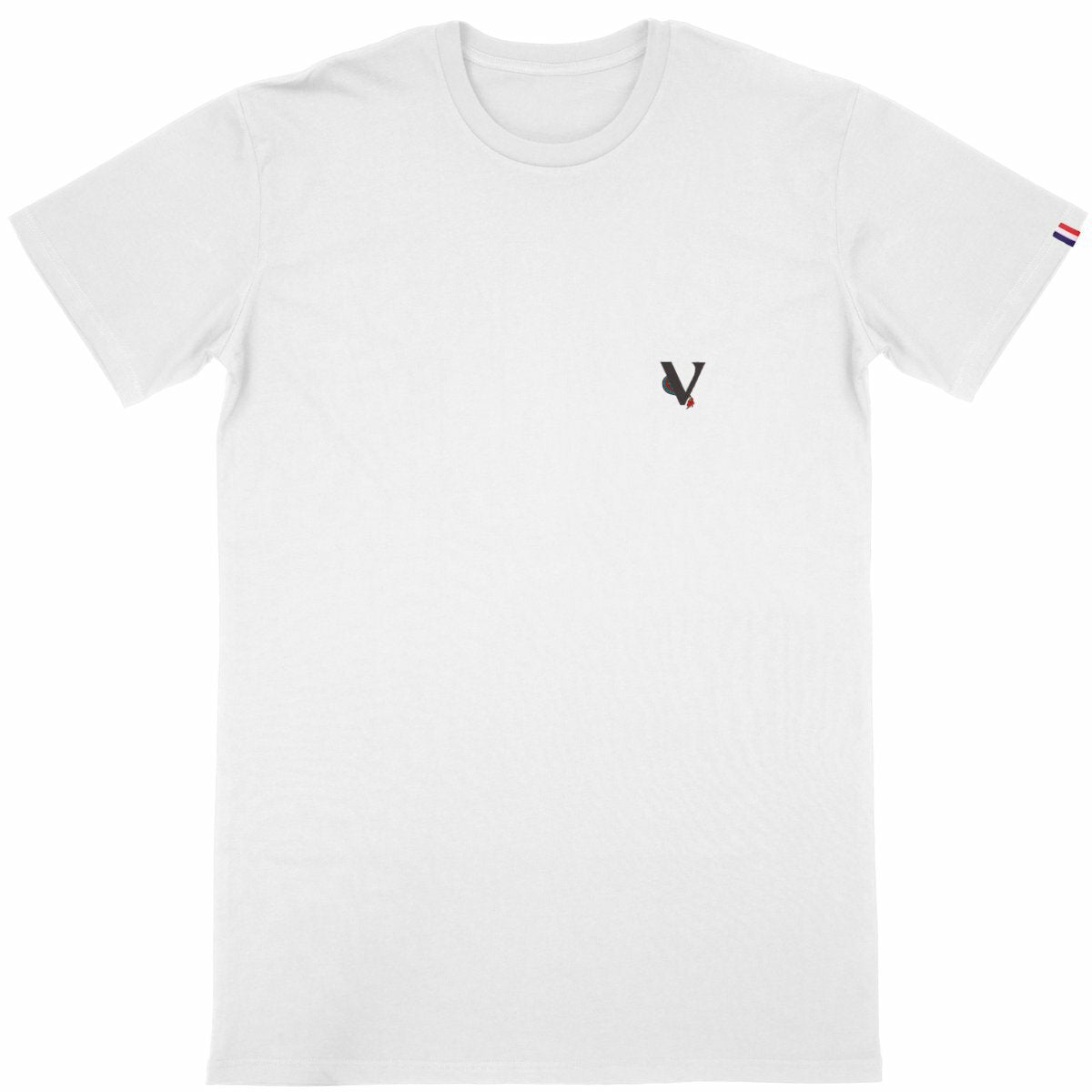 T-shirt blanc homme, made in France avec design dragon japonais