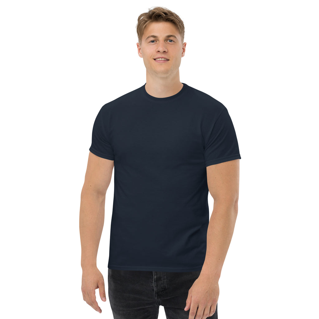 T-shirt bleu marine, coupe standard unisexe, design oni samouraï Japon