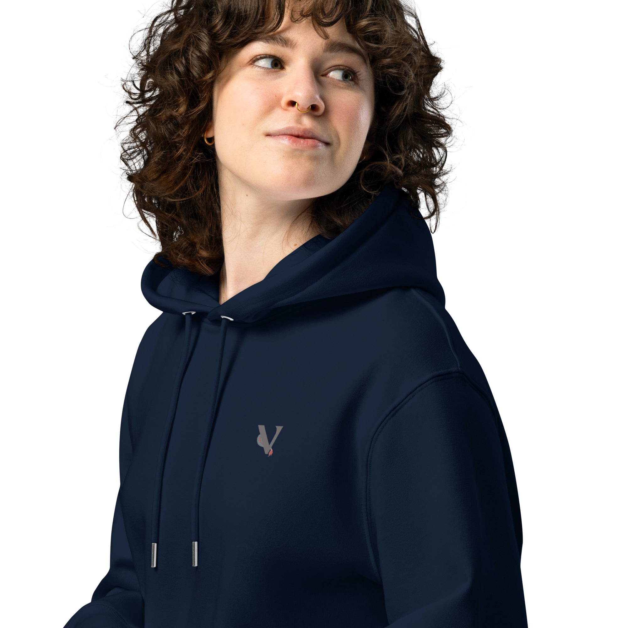 Sweat à capuche bleu marine épais avec poche, kangourou, finition, premium design dragon japonais